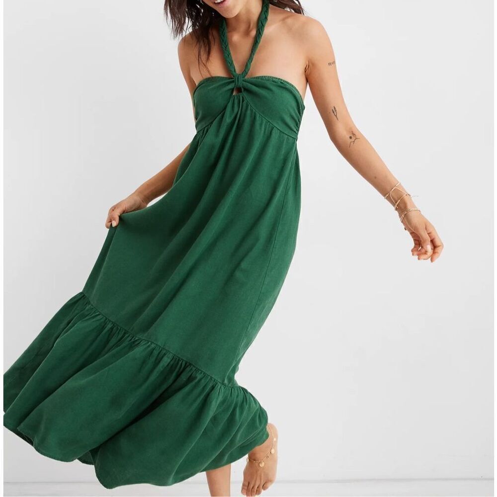 Aerie NWT High Low Halter Maxi Sundress Sz Large